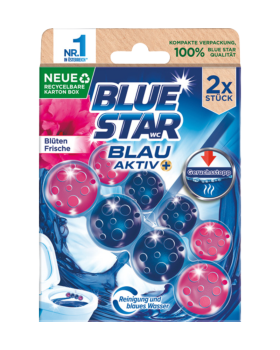 Blue Star Blau ­Aktiv Blueten Frische Duopack, WC ­Einhaenger, 104g
